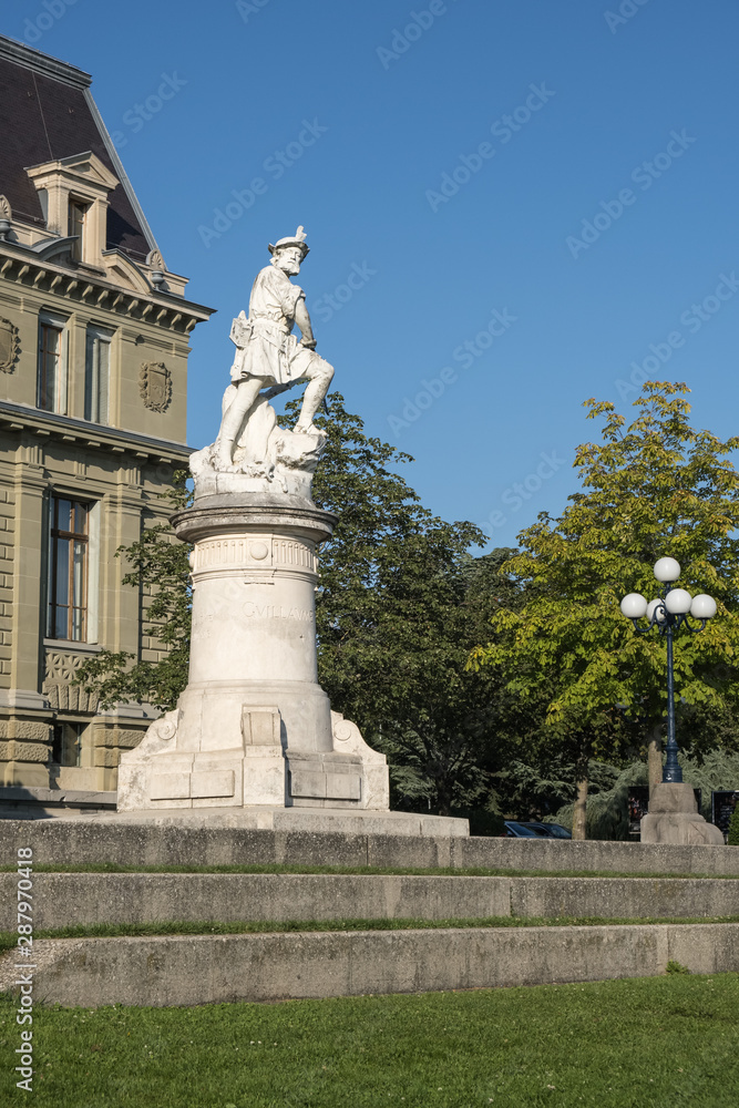Statue of William Tell in Lausanne, Switzerland