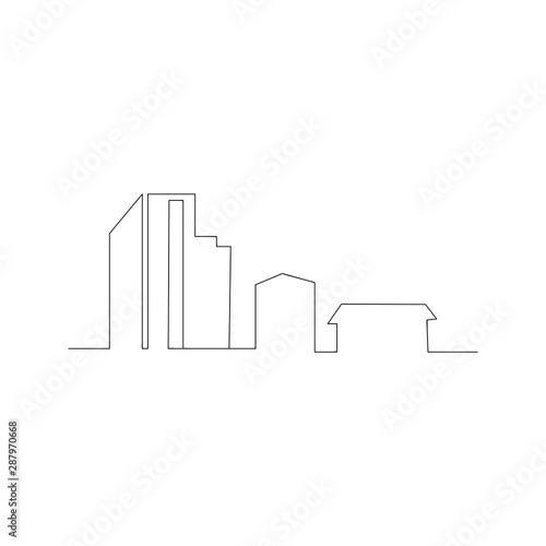 continuous line drawing of house. isolated sketch drawing of house line concept. outline thin stroke vector illustration