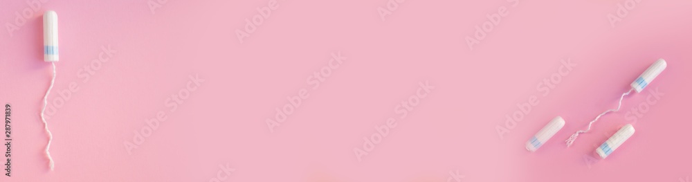 tampons on a pink background. tampons on a pink background.