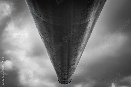 USS Salem Gun Barrel on  a Cloudy Day photo