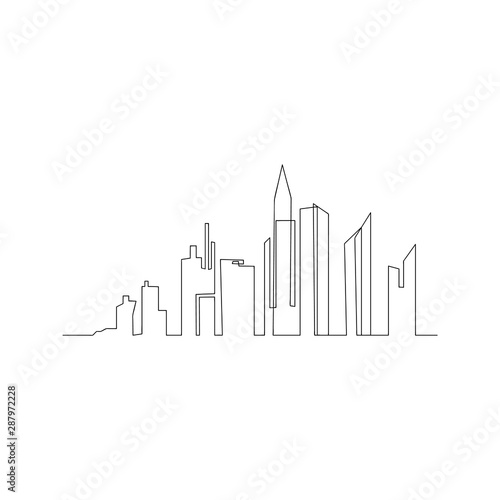 continuous line drawing of big city. isolated sketch drawing of big city line concept. outline thin stroke vector illustration