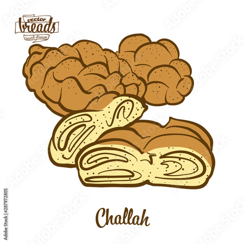 Colored drawing of Challah bread