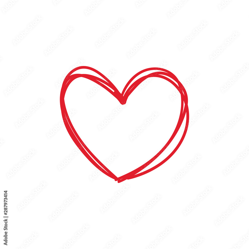 Heart doodle, hand drawn symbol of love. Sketched illustration. Heart doodle, hand drawn symbol of love. Sketched illustration.