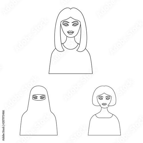 Vector illustration of character and avatar symbol. Collection of character and person stock symbol for web.