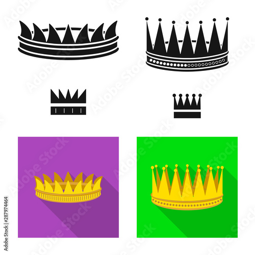 Vector illustration of medieval and nobility icon. Collection of medieval and monarchy stock vector illustration.