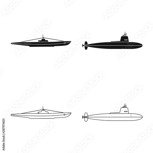 Wallpaper Mural Isolated object of war and ship sign. Set of war and fleet vector icon for stock. Torontodigital.ca