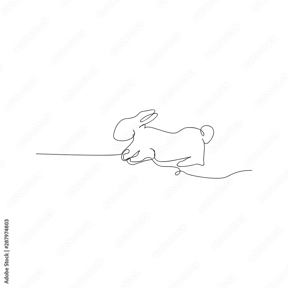 continuous line drawing of bunny animal. isolated sketch drawing of bunny animal line concept. outline thin stroke vector illustration continuous line drawing of bunny animal. isolated sketch drawing of bunny animal line concept. outline thin stroke vector illustration