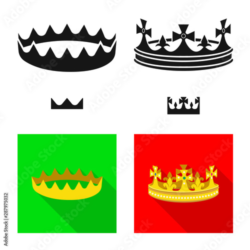 Vector design of medieval and nobility icon. Set of medieval and monarchy vector icon for stock.