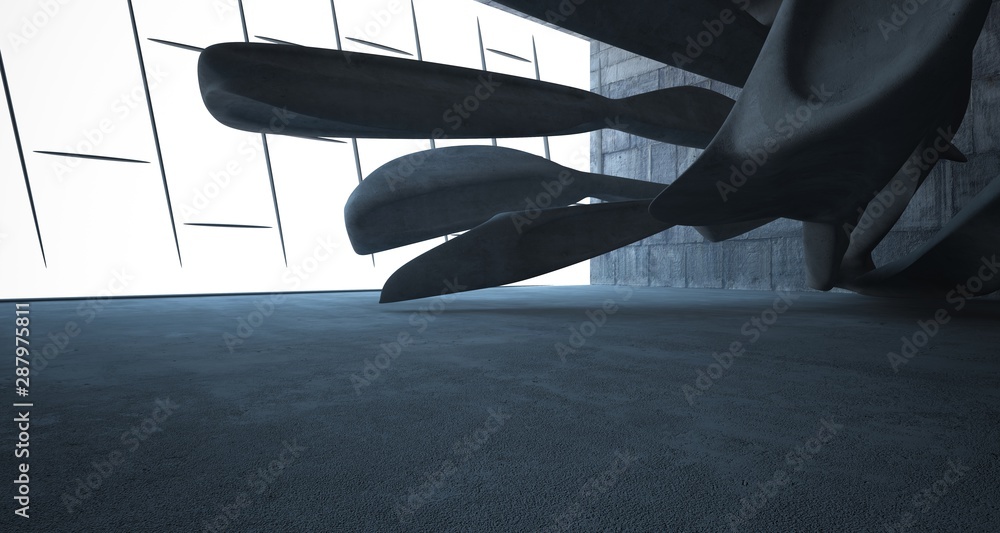Empty dark abstract concrete smooth interior . Architectural background. 3D illustration and rendering Empty dark abstract concrete smooth interior . Architectural background. 3D illustration and rendering