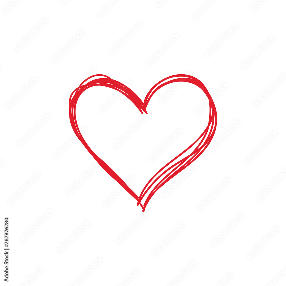 Heart doodle, hand drawn symbol of love. Sketched illustration. Heart doodle, hand drawn symbol of love. Sketched illustration.