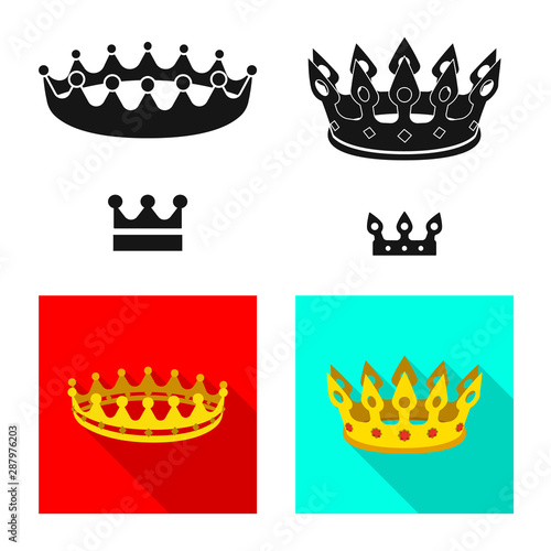Isolated object of medieval and nobility sign. Collection of medieval and monarchy vector icon for stock.