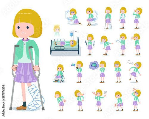 flat type blond girl white_sickness