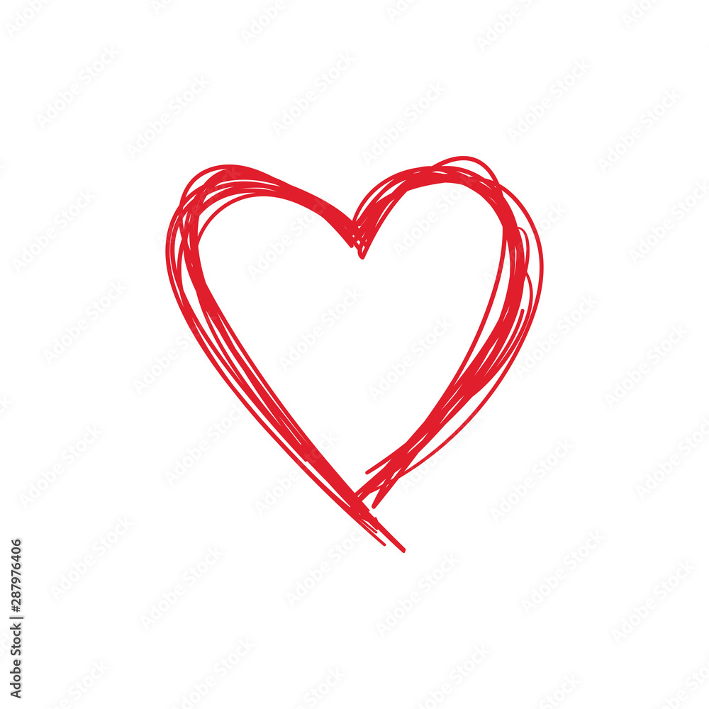 Heart doodle, hand drawn symbol of love. Sketched illustration. Heart doodle, hand drawn symbol of love. Sketched illustration.