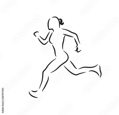 woman running outline