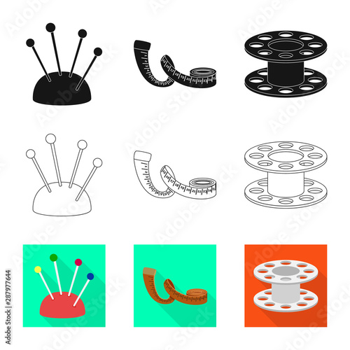 Vector design of craft and handcraft logo. Collection of craft and industry stock vector illustration.