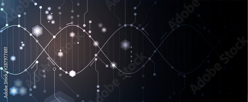 Abstract DNA technology. Science medical concept. Futuristic background