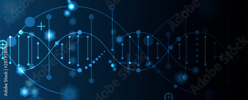 Abstract DNA technology. Science medical concept. Futuristic background