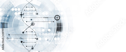 Abstract DNA technology. Science medical concept. Futuristic background