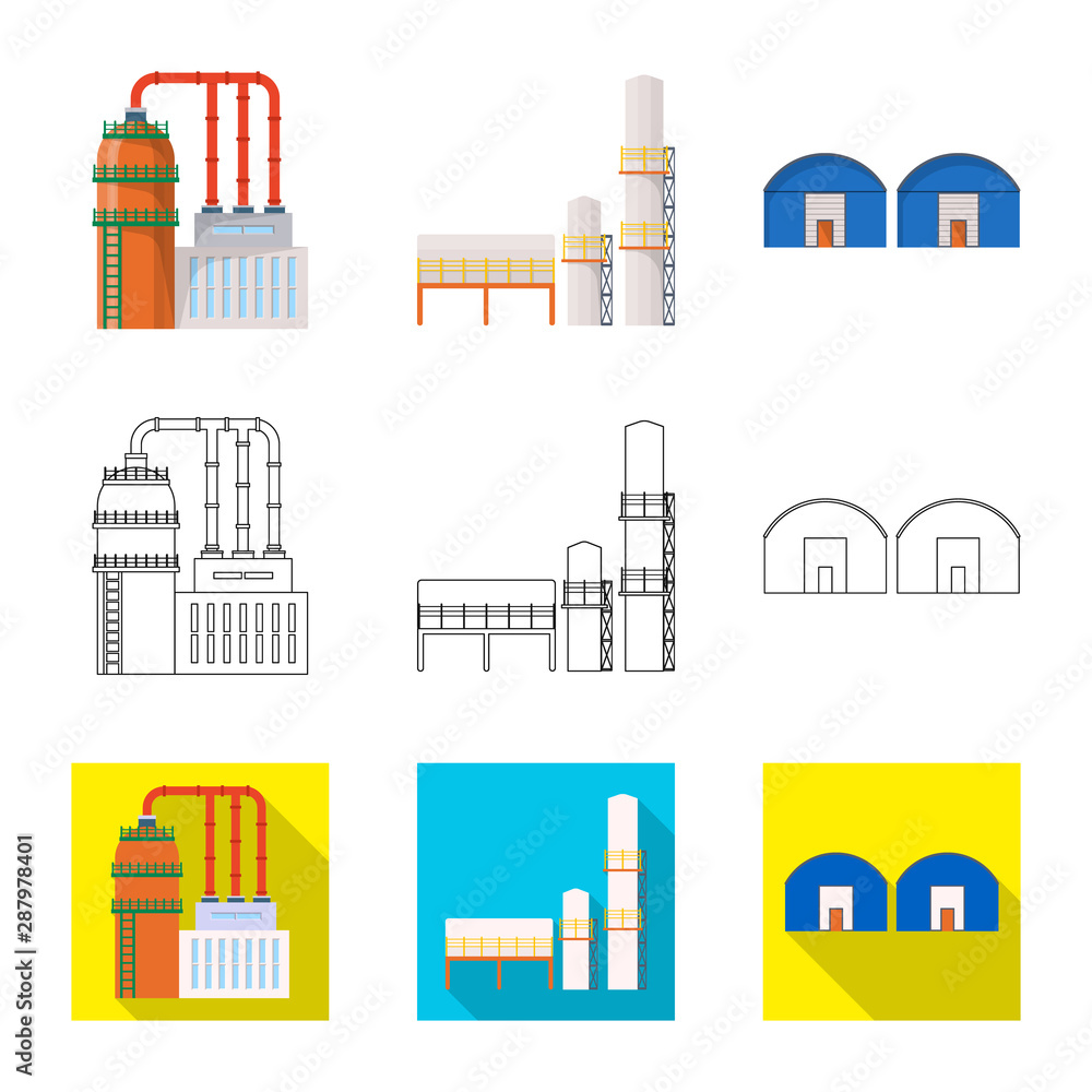 Fototapeta premium Isolated object of production and structure sign. Set of production and technology stock symbol for web.
