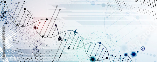 Abstract DNA technology. Science medical concept. Futuristic background