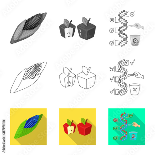 Vector design of test and synthetic logo. Collection of test and laboratory stock vector illustration.