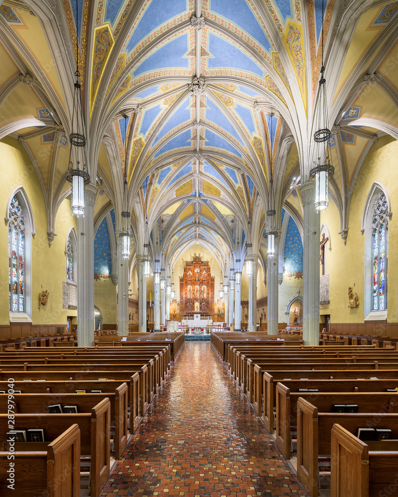 Interior of the historic Cathedral of St. John in Cleveland, Ohio