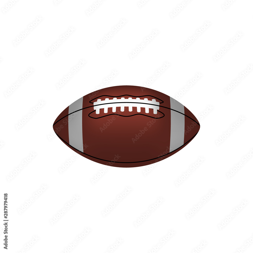 American football ball in brown, realistic vector icon. Rugby ball illustration. American football ball in brown, realistic vector icon. Rugby ball illustration.