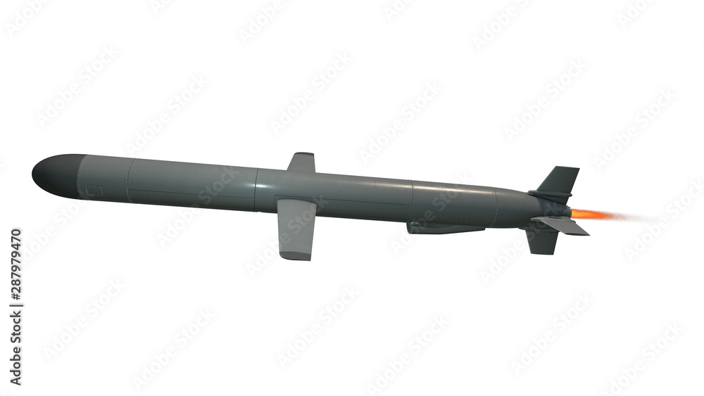 Cruise missile. 3D render Cruise missile. 3D render