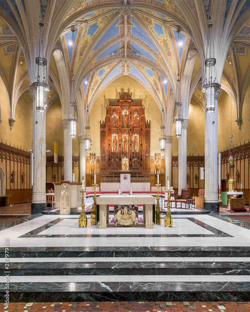 Altar and sanctuary of the historic Cathedral of St. John in ...