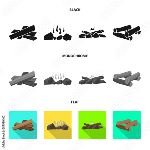 Vector illustration of material and logging icon. Collection of material and forestry vector icon for stock.
