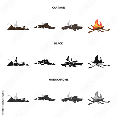 Vector design of danger and tourism icon. Collection of danger and hiking stock symbol for web.