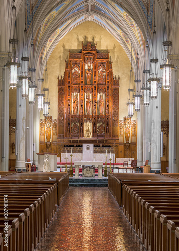 Altar and sanctuary of the Cathedral of St. John in downtown Cleveland, Ohio photo