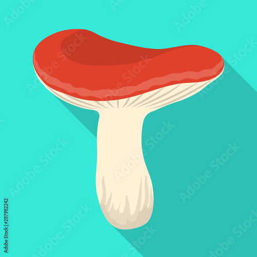 Isolated object of mushroom and russula icon. Set of mushroom and summer stock vector illustration.