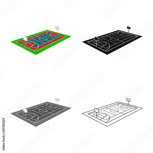 Isolated object of basketball and field logo. Set of basketball and arena stock symbol for web.