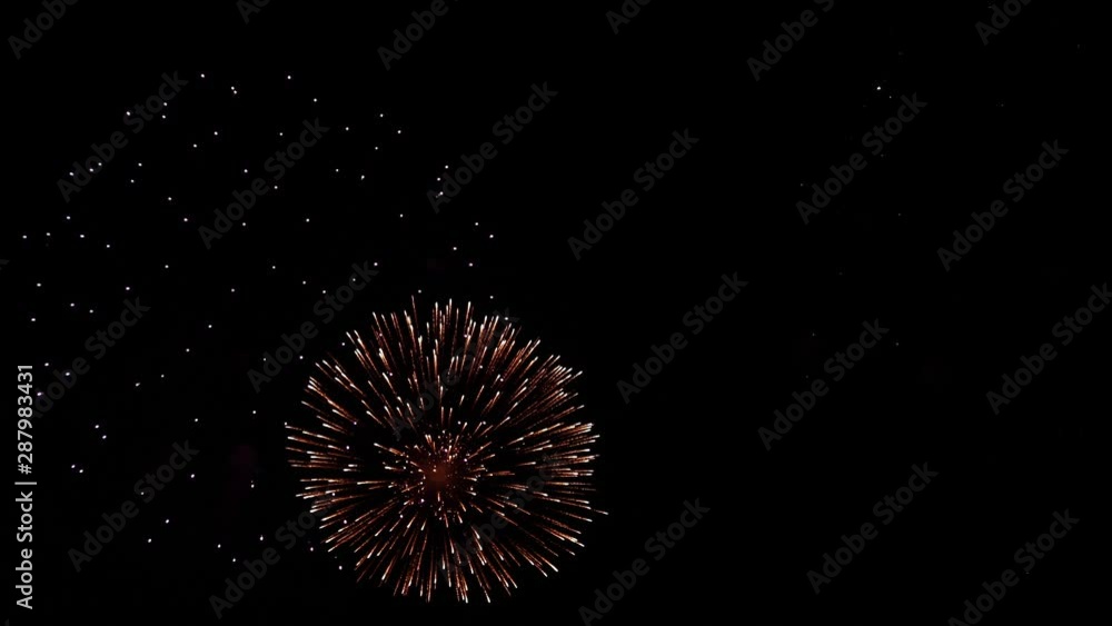 Fireworks show on black night sky - Event & Festive concept 4K Fireworks show on black night sky - Event & Festive concept 4K