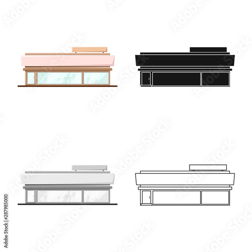 Vector illustration of hypermarket and shop icon. Collection of hypermarket and office stock symbol for web.