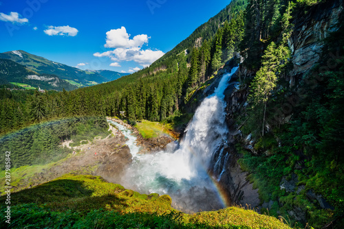 Fototapeta Naklejka Na Ścianę i Meble -  Impressive view on the krimml waterfalls in austria (Krimmler Wasserfälle)