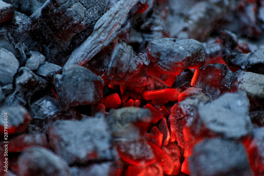 hot coals in fire