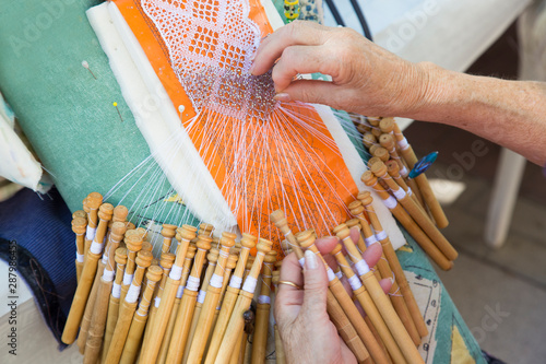 Beautiful bobbin lace making