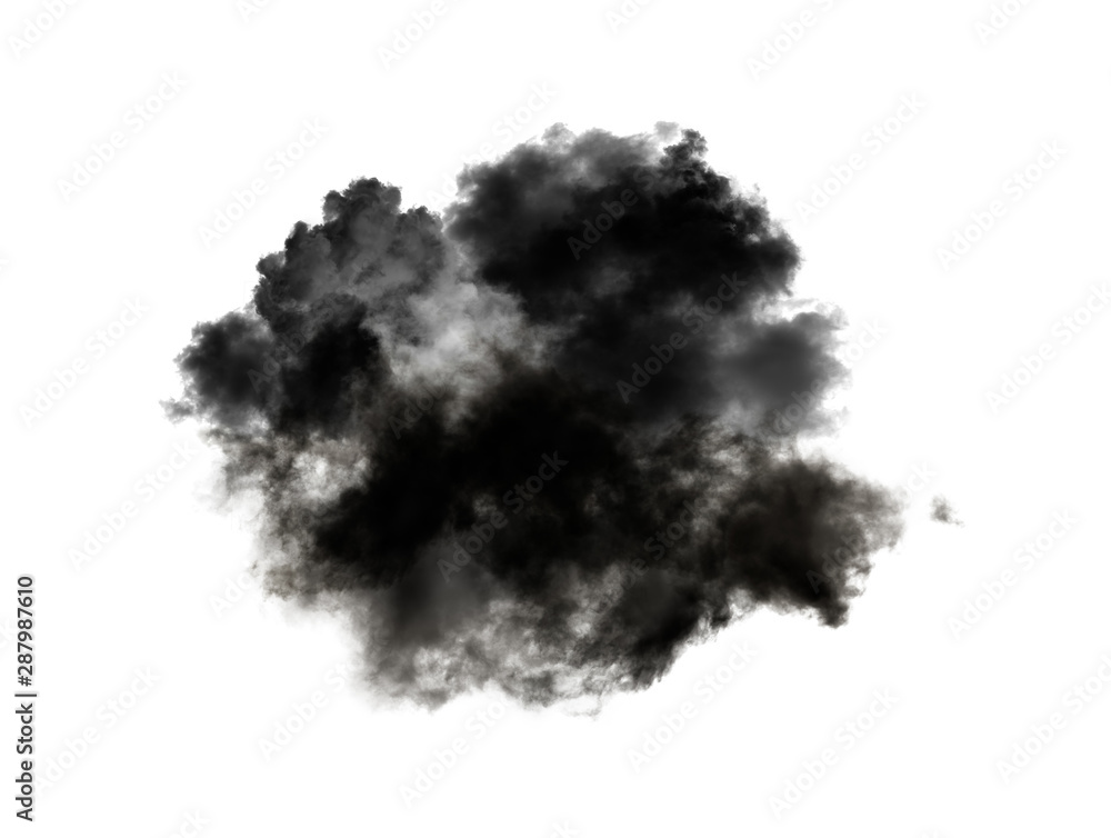  clouds isolated on black background