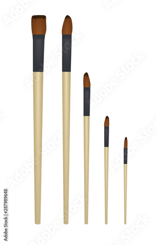 Wooden paint brush. vector illustration