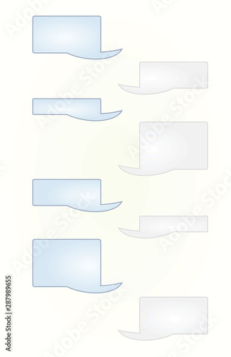 Blank messaging text boxes. vector