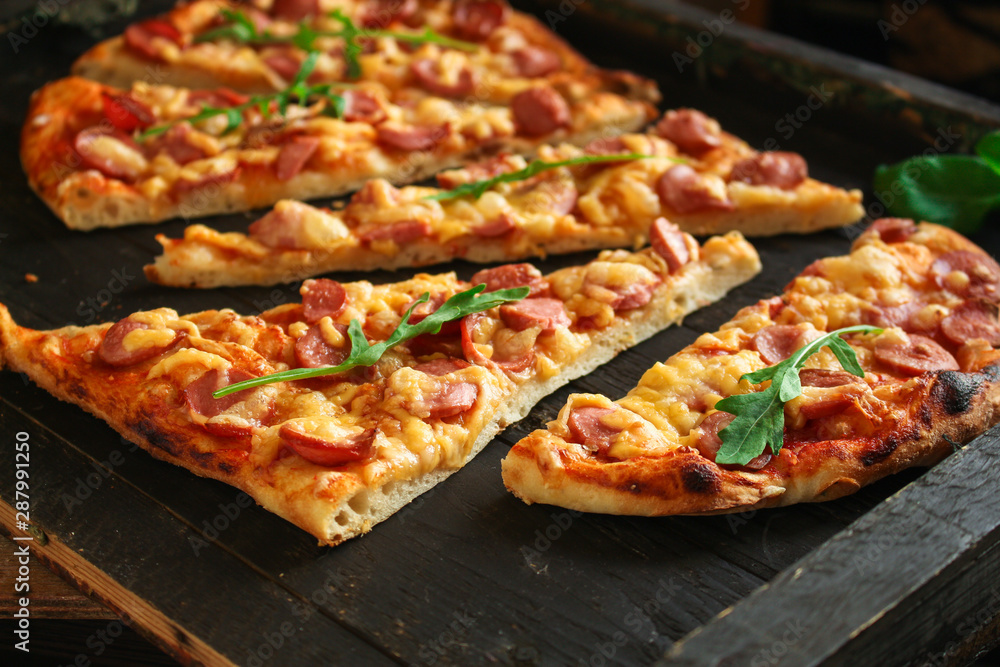 pizza (ingredients). hot pizza. Top view. copy space pizza (ingredients). hot pizza. Top view. copy space