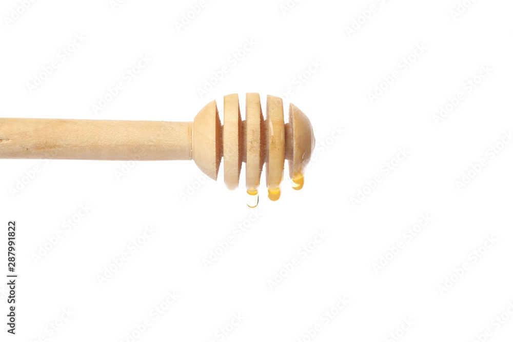 Dipper with honey isolated on white background Dipper with honey isolated on white background