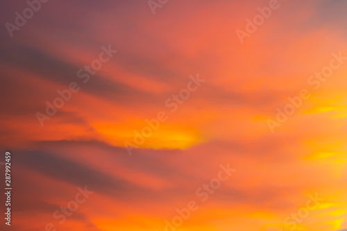 Fiery orange sunset sky. Beautiful sky. © jittawit.21