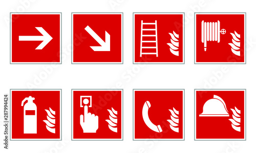 Brandschutz Schilder set