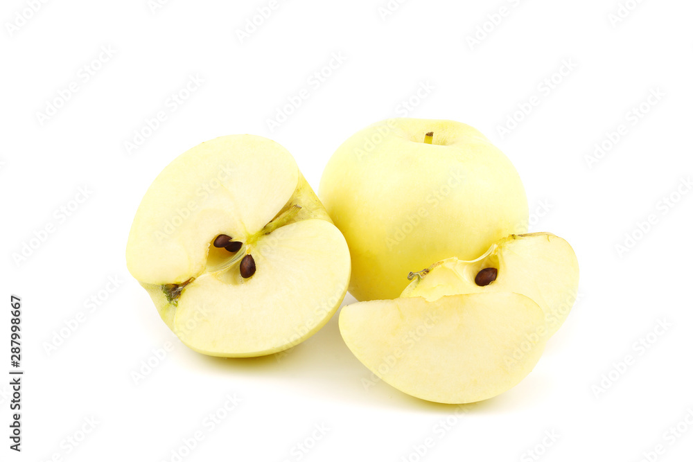 Yellow apple fruit isolated on white background Yellow apple fruit isolated on white background