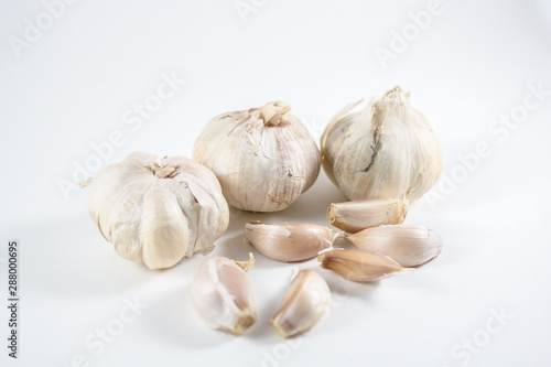 Garlic heads and garlic seeds