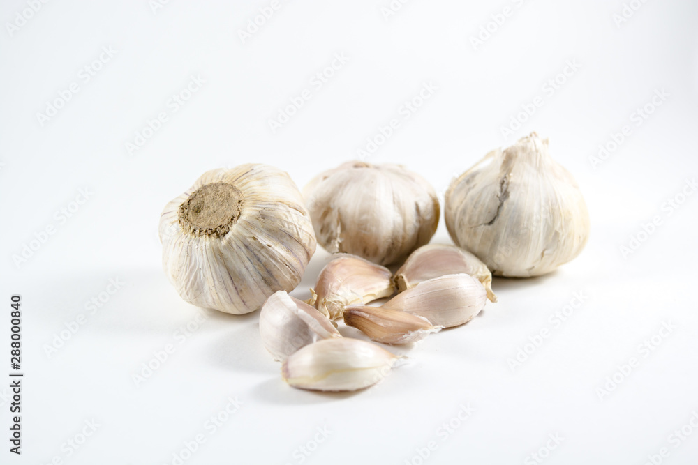 Garlic heads and garlic seeds
