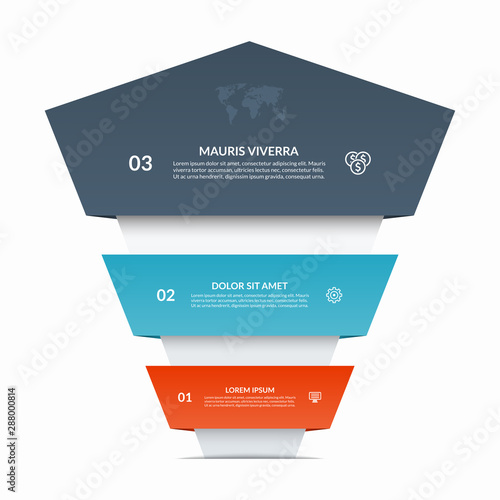 Up arrow infographic banner. Business growth vector concept with 3 steps, options, parts.
